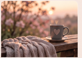 A warm cup of tea in a peaceful garden