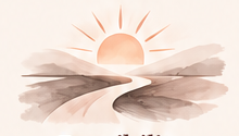 Watercolor sunrise illustration